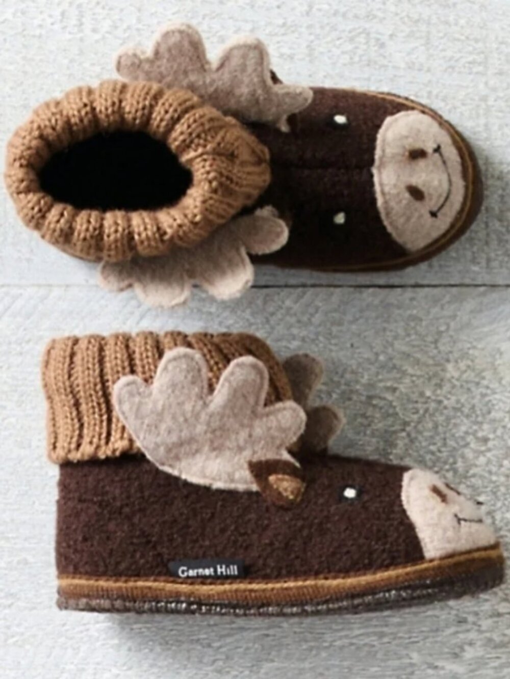 Garnet Hill Toddler Sz 11 Boiled Wool Slipper by Haflinger Moose